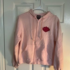 Harley Davidson Motorcycles Women’s Pink Zip Up Hoodie Size Medium